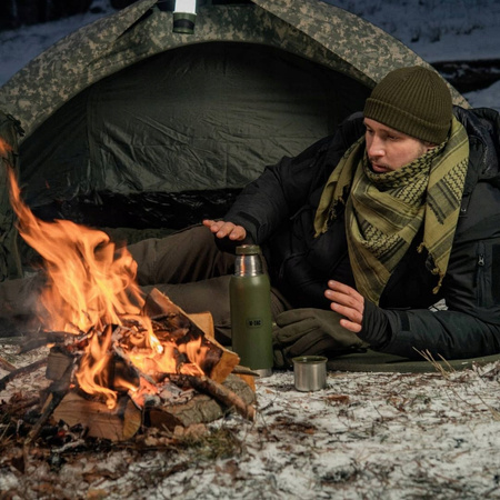 ARAFATKA CHUSTA OCHRONNA M-TAC SHEMAGH WZÓR W CZASZKI - ZIELONA OLIVE BLACK