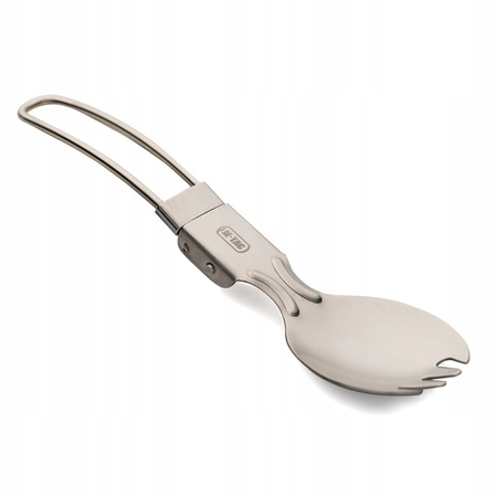SKŁADANA ŁYŻKA SPORK NIEZBĘDNIK UNIWERSALNY 2W1 M-TAC STAL NIERDZEWNA