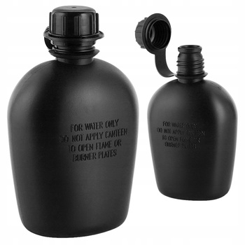 MANIERKA WOJSKOWA TURYSTYCZNA MENAŻKA BIDON BUKŁAK 1L M-TAC - CZARNA BLACK