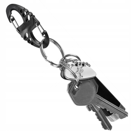 DWUSTRONNY KARABIŃCZYK TYPU S-HOOK BRELOK DO KLUCZY ABS M-TAC CZARNY BLACK