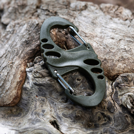DWUSTRONNY KARABIŃCZYK TYPU S-HOOK BRELOK DO KLUCZY ABS M-TAC OLIVE ZIELONY
