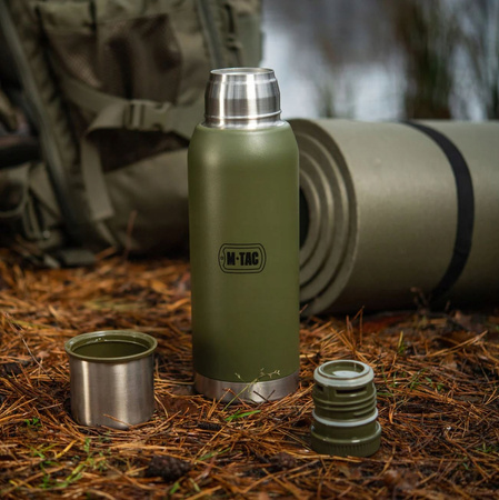 TERMOS TURYSTYCZNY 1,3L PRÓŻNIOWY PODWÓJNE ŚCIANKI M-TAC MILITARNY - OLIVE