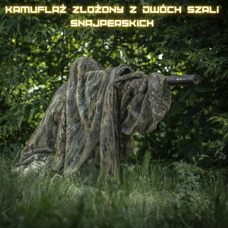 SIATKA MASKUJĄCA SZAL SNAJPERSKI CHUSTA M-TAC BAWEŁNA 180X80 CM - MULTICAM