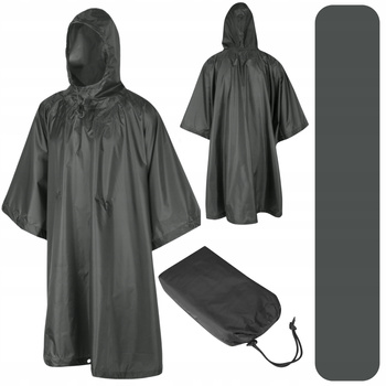 PONCZO PONCHO PELERYNA PRZECIWDESZCZOWA PAŁATKA HELIKON U.S. - SHADOW GREY
