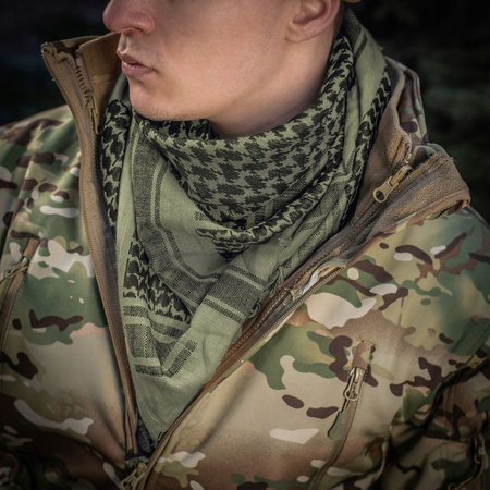 ARAFATKA CHUSTA OCHRONNA M-TAC SHEMAGH WZÓR W CZASZKI - ZIELONA OLIVE BLACK