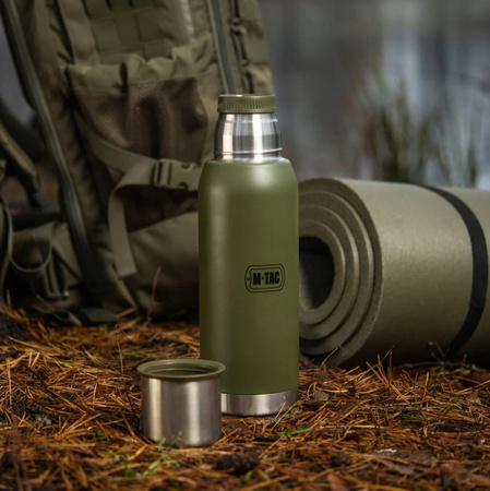 TERMOS TURYSTYCZNY 1,3L PRÓŻNIOWY PODWÓJNE ŚCIANKI M-TAC MILITARNY - OLIVE