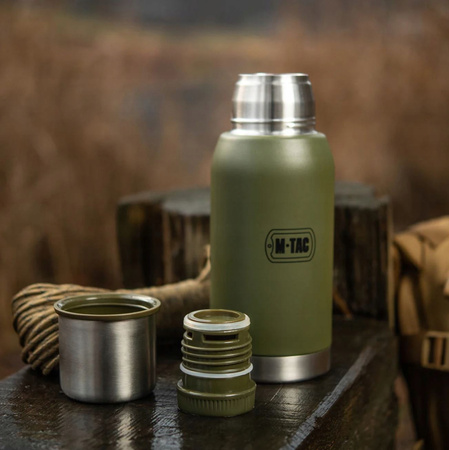 TERMOS TURYSTYCZNY 750 ML PRÓŻNIOWY PODWÓJNE ŚCIANKI M-TAC MILITARNY OLIVE