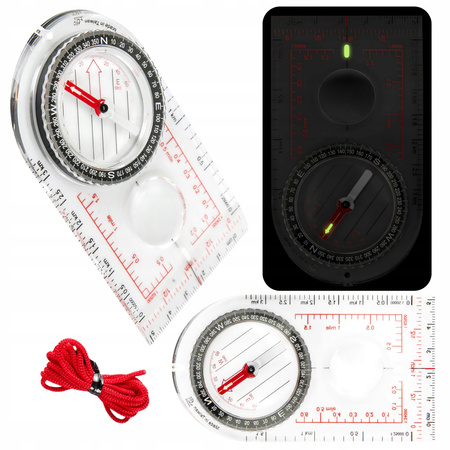 KOMPAS MAPOWY BUSOLA PRZEŹROCZYSTY FOSFORYZUJĄCY HELIKON KOMPAS SCOUT MK2