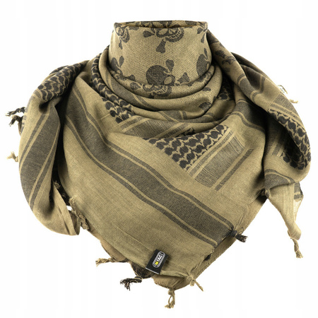 ARAFATKA CHUSTA OCHRONNA M-TAC SHEMAGH WZÓR W CZASZKI - ZIELONA OLIVE BLACK