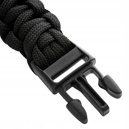 BRANSOLETKA SURVIVALOWA TAKTYCZNA PARACORD 550 M-TAC COBRA L - CZARNA BLACK