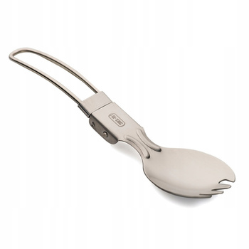 SKŁADANA ŁYŻKA SPORK NIEZBĘDNIK UNIWERSALNY 2W1 M-TAC STAL NIERDZEWNA