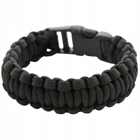 BRANSOLETKA SURVIVALOWA TAKTYCZNA PARACORD 550 M-TAC COBRA L - CZARNA BLACK
