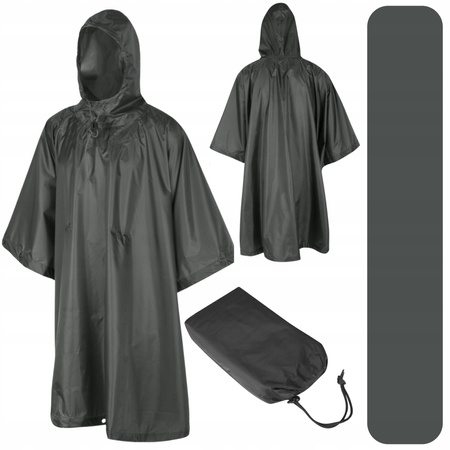 PONCZO PONCHO PELERYNA PRZECIWDESZCZOWA PAŁATKA HELIKON U.S. - SHADOW GREY