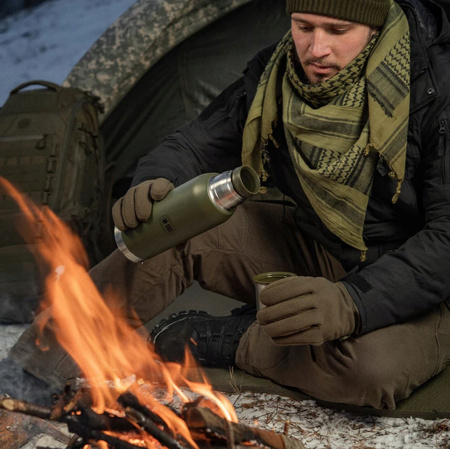 TERMOS TURYSTYCZNY 1L PRÓŻNIOWY PODWÓJNE ŚCIANKI M-TAC MILITARNY - OLIVE