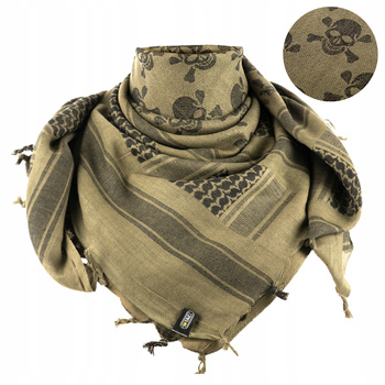 ARAFATKA CHUSTA OCHRONNA M-TAC SHEMAGH WZÓR W CZASZKI - ZIELONA OLIVE BLACK
