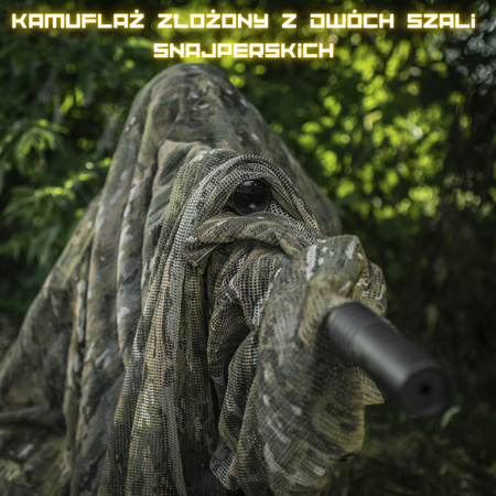 SIATKA MASKUJĄCA SZAL SNAJPERSKI CHUSTA M-TAC BAWEŁNA 180X80 CM - MULTICAM