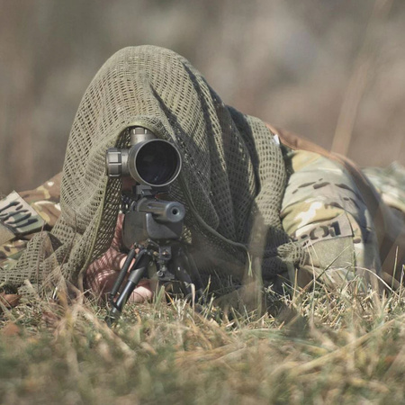 SIATKA MASKUJĄCA SZAL SNAJPERSKI CHUSTA M-TAC BAWEŁNA 180X80 - COYOTE KHAKI