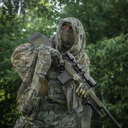 SIATKA MASKUJĄCA SZAL SNAJPERSKI CHUSTA M-TAC BAWEŁNA 180X80 CM - MULTICAM