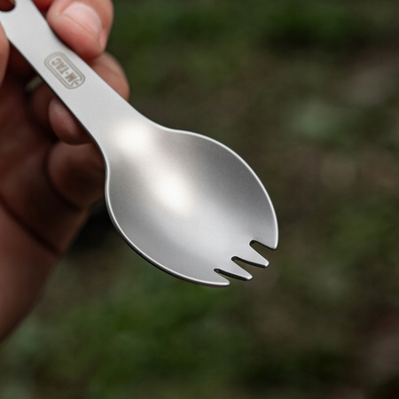 SPORK NIEZBĘDNIK Z KARABIŃCZYKIEM ŁYŻKO-WIDELEC 4W1 UNIWERSALNY STAL M-TAC