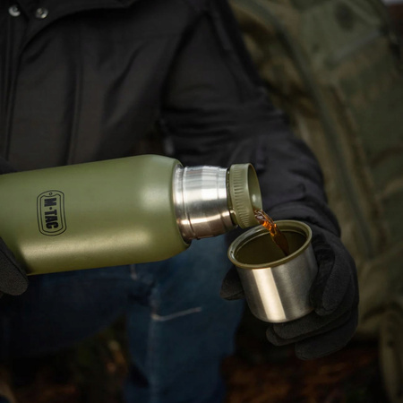 TERMOS TURYSTYCZNY 1,3L PRÓŻNIOWY PODWÓJNE ŚCIANKI M-TAC MILITARNY - OLIVE