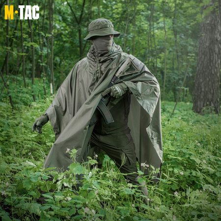 PONCHO PELERYNA PRZECIWDESZCZOWA PONCZO PAŁATKA M-TAC - ZIELONY OLIVE