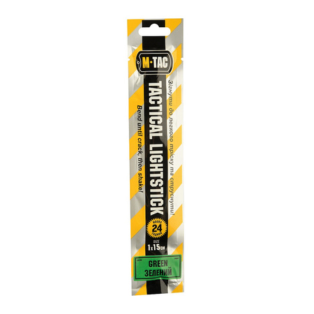ŚWIATŁO CHEMICZNE ŚWIETLIK LIGHTSTICK GLOWSTICK M-TAC DUŻE 15CM 24H ZIELONE