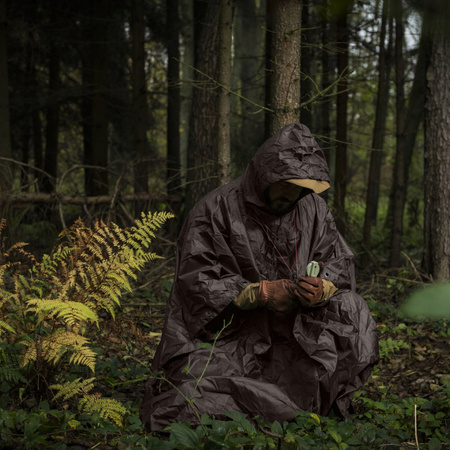 PONCHO PELERYNA PRZECIWDESZCZOWA PAŁATKA HELIKON U.S. MODEL - EARTH BROWN