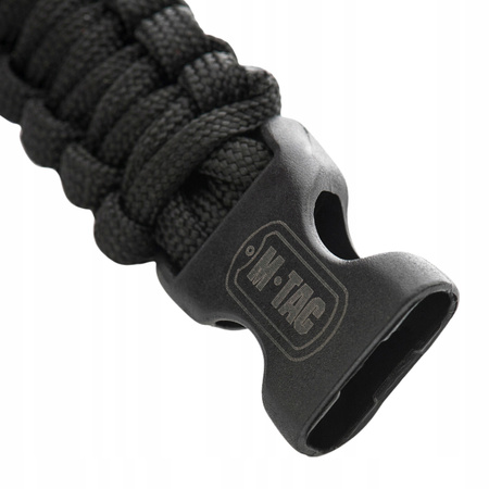 BRANSOLETKA SURVIVALOWA TAKTYCZNA PARACORD 550 M-TAC COBRA L - CZARNA BLACK