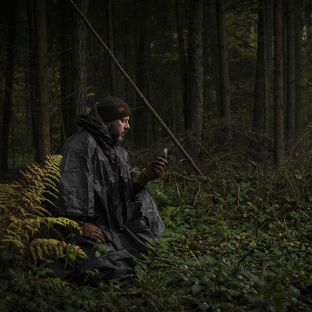 PONCZO PONCHO PELERYNA PRZECIWDESZCZOWA PAŁATKA HELIKON U.S. - CZARNY BLACK