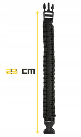 BRANSOLETKA SURVIVALOWA TAKTYCZNA PARACORD 550 M-TAC COBRA L - CZARNA BLACK