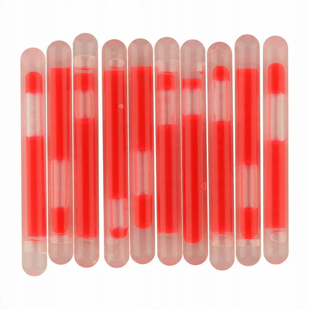 ŚWIATŁO CHEMICZNE ŚWIETLIK LIGHTSTICK GLOWSTICK M-TAC - 10 SZTUK - CZERWONE