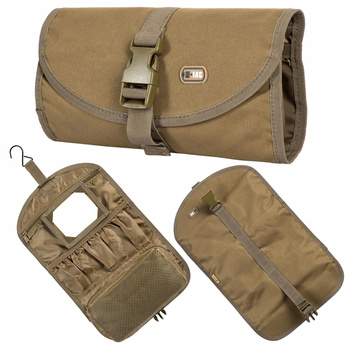 KOSMETYCZKA TURYSTYCZNA WISZĄCA TORBA TOALETOWA PODRÓŻNA M-TAC COYOTE KHAKI