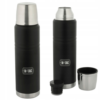 TERMOS TURYSTYCZNY 1L PRÓŻNIOWY PODWÓJNE ŚCIANKI M-TAC MILITARNY - CZARNY