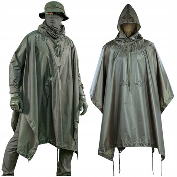 PONCHO PELERYNA PRZECIWDESZCZOWA PONCZO PAŁATKA M-TAC - ZIELONY OLIVE