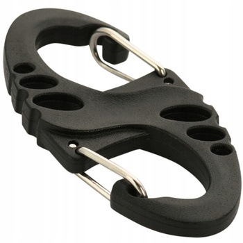DWUSTRONNY KARABIŃCZYK TYPU S-HOOK BRELOK DO KLUCZY ABS M-TAC CZARNY BLACK