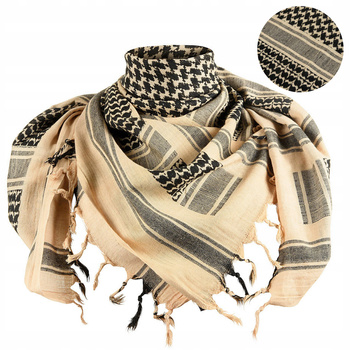 ARAFATKA CHUSTA OCHRONNA M-TAC SHEMAGH WZÓR W KRATĘ PUSTYNNY KHAKI / BLACK