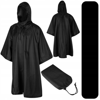 PONCZO PONCHO PELERYNA PRZECIWDESZCZOWA PAŁATKA HELIKON U.S. - CZARNY BLACK